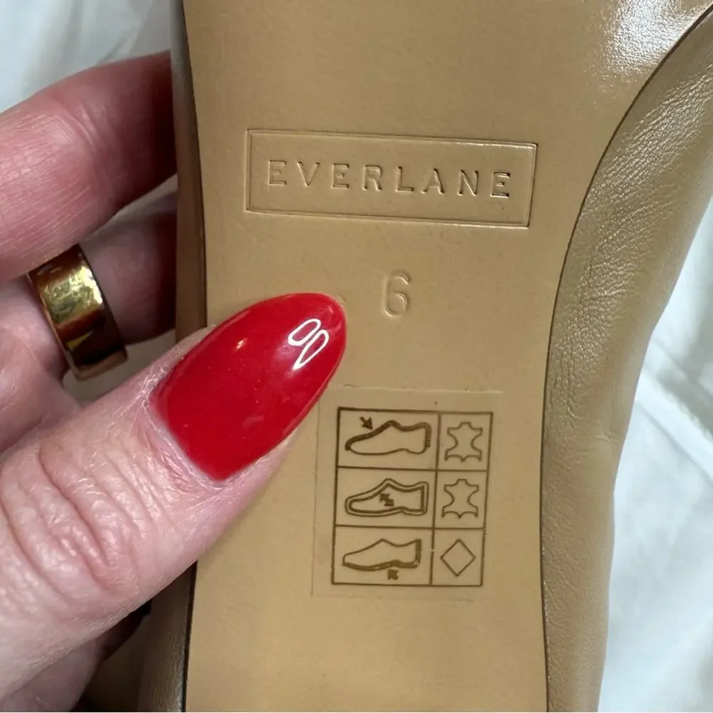 Everlane The Day Heel Light Taupe Sz 6 Block Heel Ballet Inspired NEW w/o Box